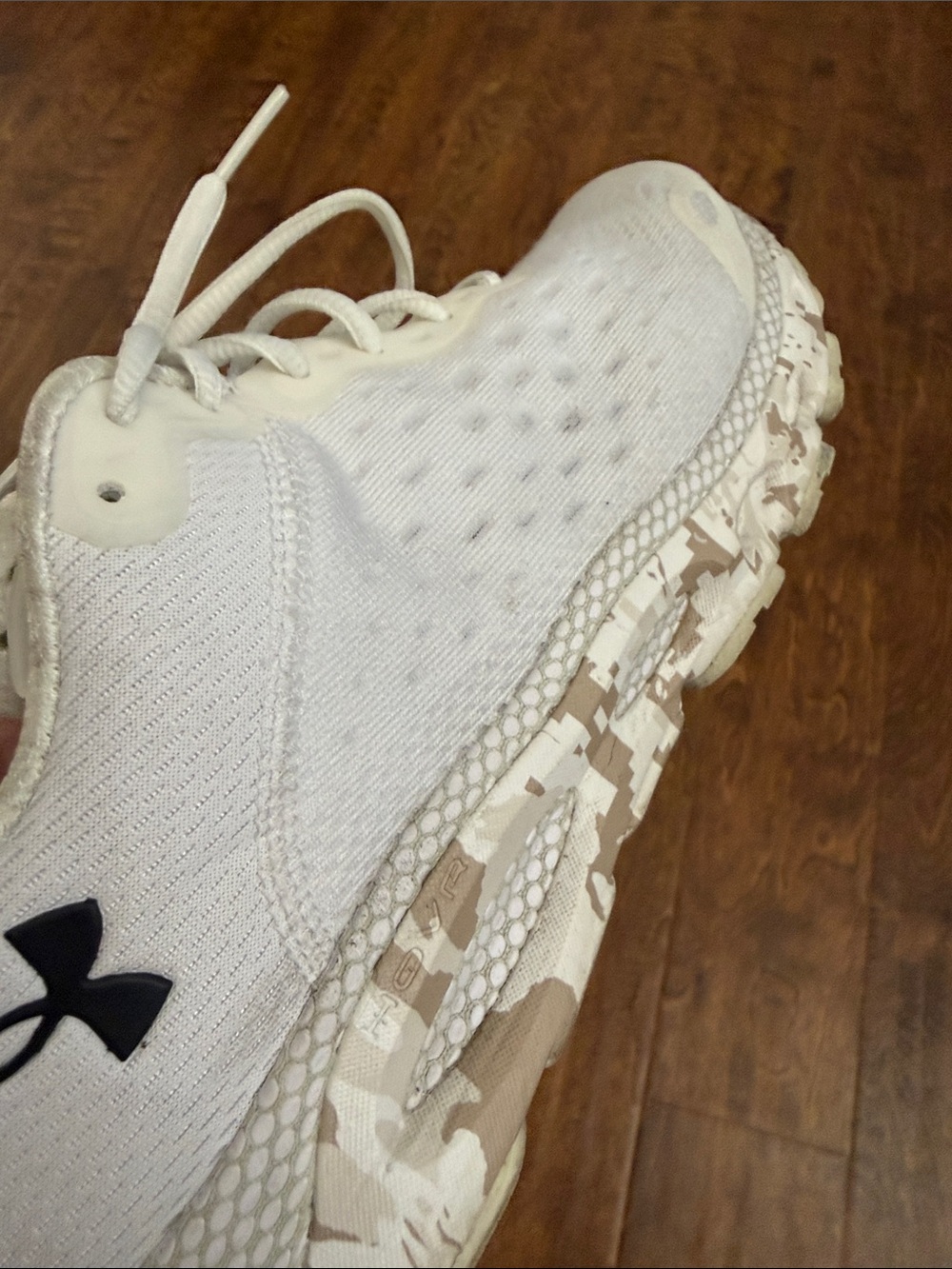 Under Armour Off-White Mesh Running Shoes - Picture 11 of 14